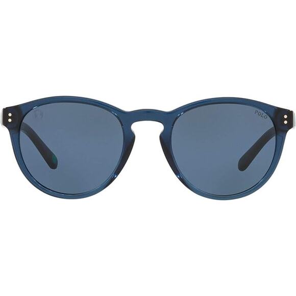 NWT Polo Ralph Lauren Men's Round SunglassesShiny Blue/Dark Blue-SZ 50 mm